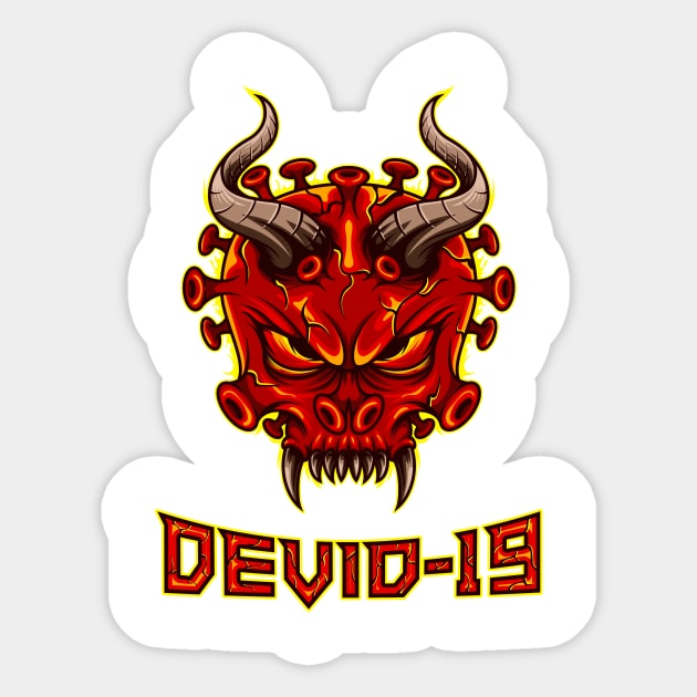 Covid-19 as devil Sticker by JagatKreasi